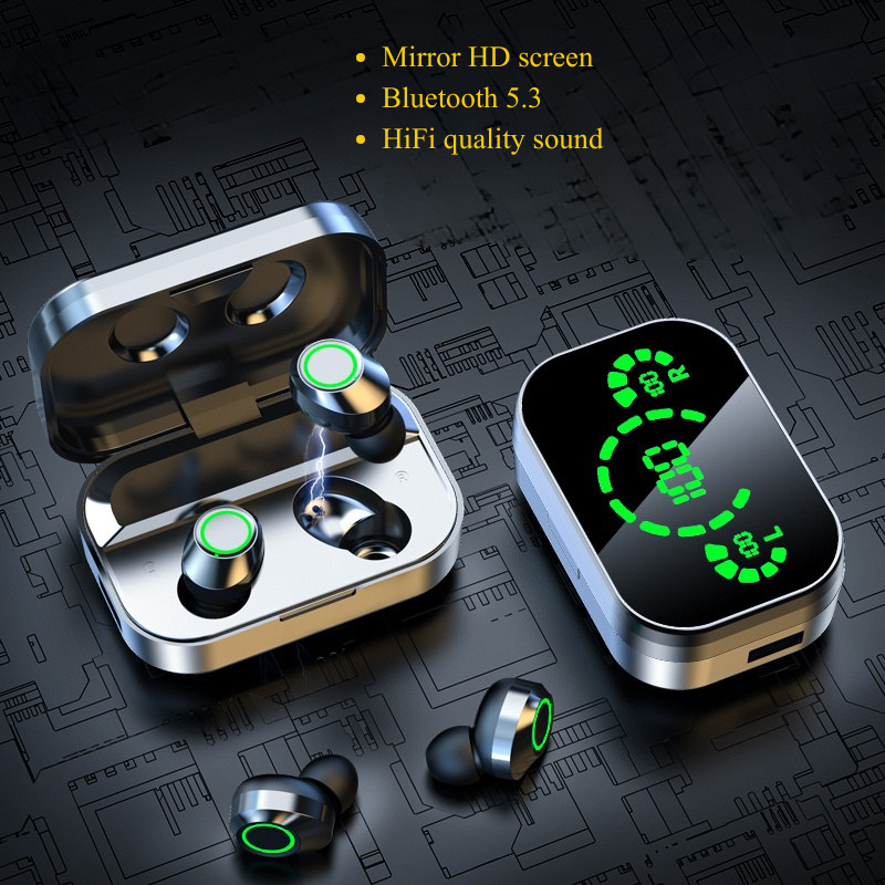 YD03 Wireless Bluetooth 5.3 Earbuds | TWS In-Ear Headset with LED Digital Display